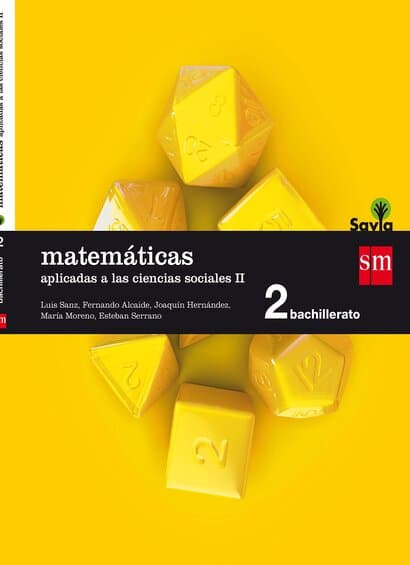 portada del Solucionario Matemáticas Aplicadas a las ciencias sociales (CCSS) 2 Bachillerato SM orientadas al bachillerato de letras